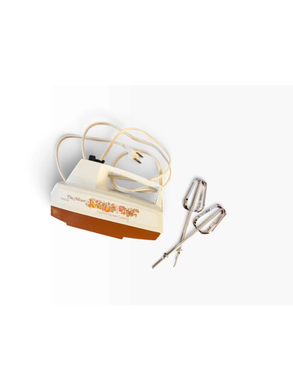 Vintage Robeson "Country Kitchen Cooking" Electric Hand Mixer w/ Beaters - Teste
